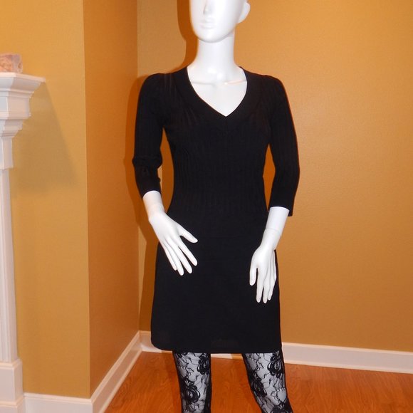 Bebe size S/M FITTED BLACK Ribbed TOP - Picture 6 of 6